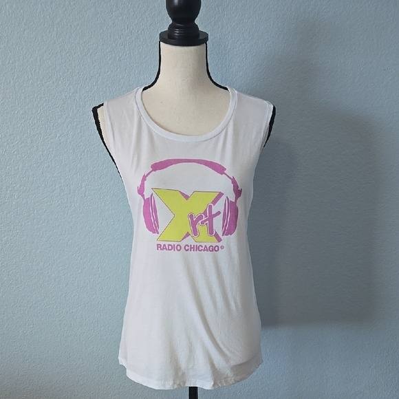Bella Canvas Tops - XRT 80s Headphones Womens Tank Top Sz Large Chicago 93.1 WXRT Rock Radio